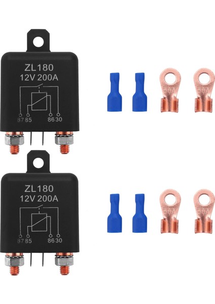 12V 200A Röle Araç Kamyonu Motor Otomobil Tekne Araba Başlangıç Ağır Derecesi Bölünmüş Şarj ZL180 [2 Set] (Yurt Dışından)