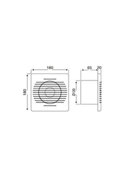 ME-FAN 120 Havalandırma Aspiratörü 15W 2800rpm Kolay Montaj 180x180 mm