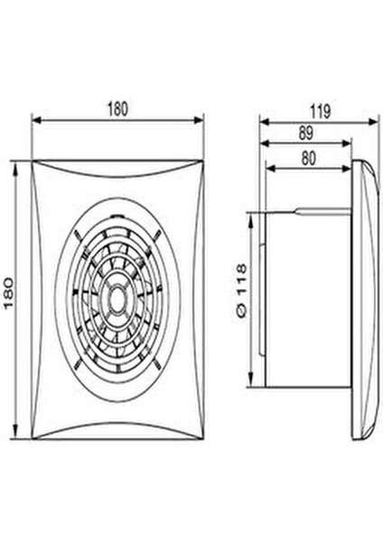 Silent 200 Cz Sessiz Banyo Fanı IP45 Koruma 120 mm 1 Adet Düşük Ses Seviyesi indirimleri