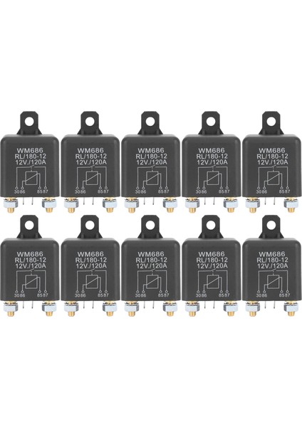 10X Dc 12V Röle Pil Izole Röle Relay 12V / 120A Araç Kamyonları Için Pik Yük (12V / 120A) (Yurt Dışından)