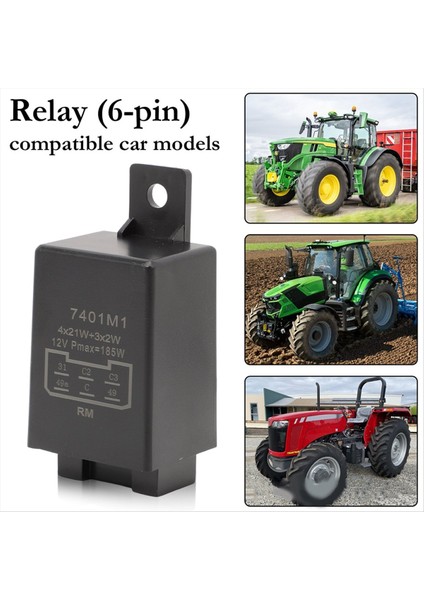 12V 21W 6 Pimli Flaşör Röle Traktör Gösterge Rölesi 335200160 Traktör Vintage Araba Kamyonları Için 54229002 (Yurt Dışından) fırsatları