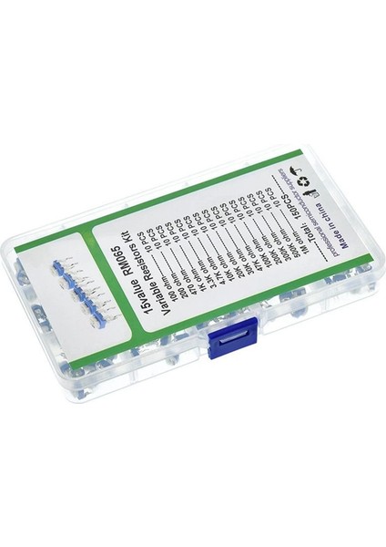 150PCS 6mm RM065 Mavi ve Beyaz Ayarlanabilir Direnç Kutusu Seti 15 Çeşit Özellik (Yurt Dışından) modelleri