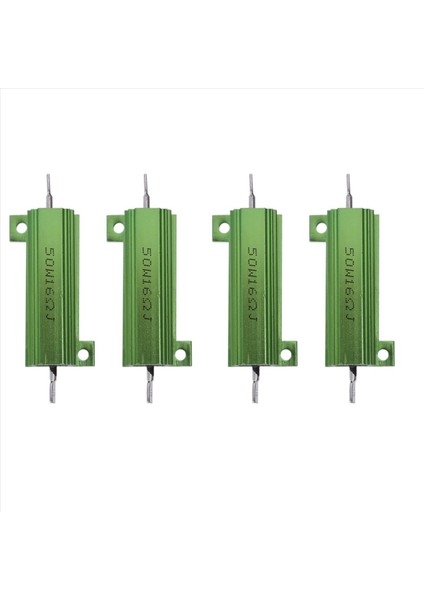 4 Pcs Şasi Montajı Yeşil Telli Yürsülü Alüminyum Konut Direnç 50W 16 Ohm (Yurt Dışından)