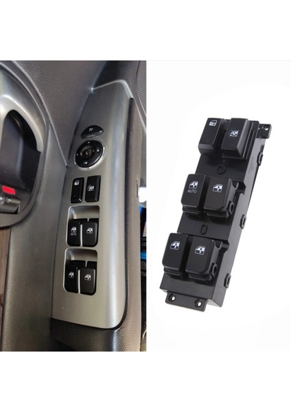 Araba Ön Sol Sürücü Otomatik Elektrikli Pencere Anahtarı Cam Kaldırıcı Düğmesi 93570-2B140 Hyundai Santa Fe cm 2007-11 Mk2 (Yurt Dışından)