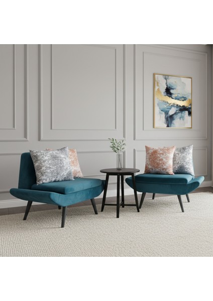 Yüksek Kaliteli Desenli Jakarlı Dokuma Kumaş 45 x 43 cm (İçi Dolu) Gri Ağırlıklı