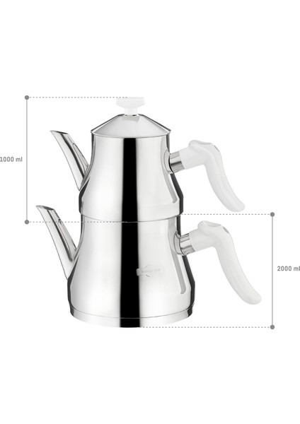 Brume Çaydanlık Takımı - Çelik - 1000 ml + 2000 ml
