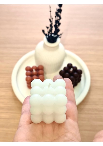 3’lü Kahverengi Bubble Mum Seti – Dekoratif El Yapımı fiyatları