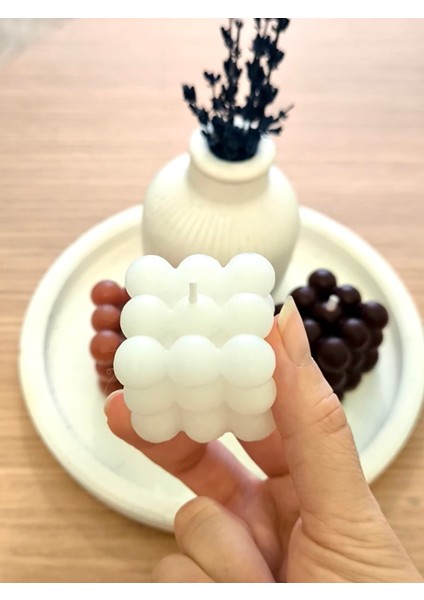 3’lü Kahverengi Bubble Mum Seti – Dekoratif El Yapımı fırsatları