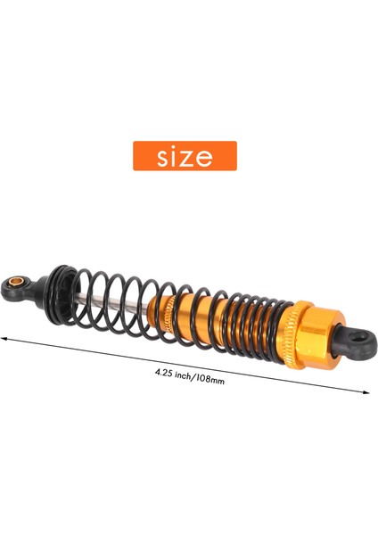 4pcs Şok Emici 108MM Alüminyum Alaşım Ön Arka Montajlı Yay Damper Süspansiyonu 1/10 Hsp Rc Arabalar Sarı (Yurt Dışından) indirimleri