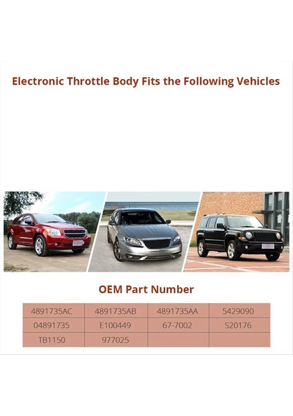 04891735AC Jeep Patriot Compass Için Gaz Kesme Gövdesi 2 0l 2 4l Dodge Caliber Avenger Yolculuğu Chrysler 200 2 4l (Yurt Dışından) modelleri