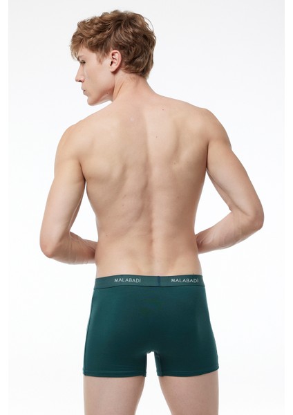 Erkek Mavi Bordo Yeşil 3 Lü Pamuk Elastan Boxer 3M075