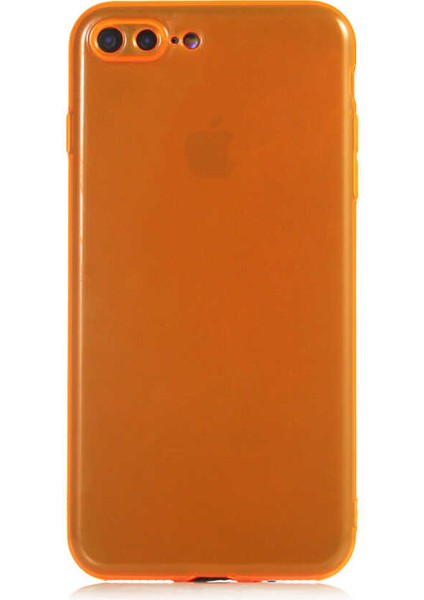 iPhone 8 Plus Uyumlu Senk Mun Silikon-Turuncu