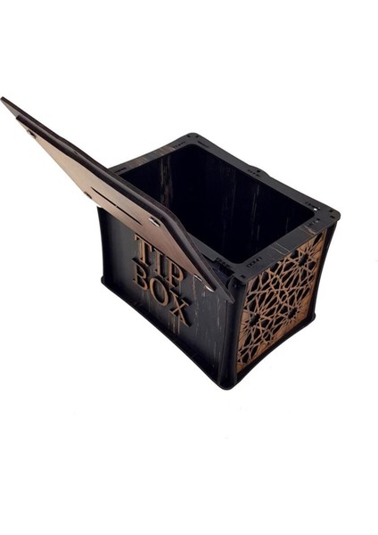 El Yapımı Dikdörtgen Ahşap Bahşiş Kutusu Sandık Tip Box Kumbara Tibbox Hediyelik