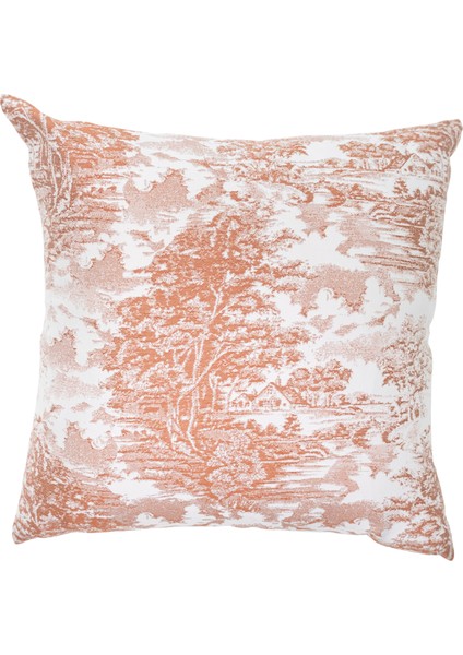 Yüksek Kaliteli Desenli Jakarlı Dokuma Kumaş 45 x 43 cm (İçi Dolu) Açık Kahverengi Ağırlıklı