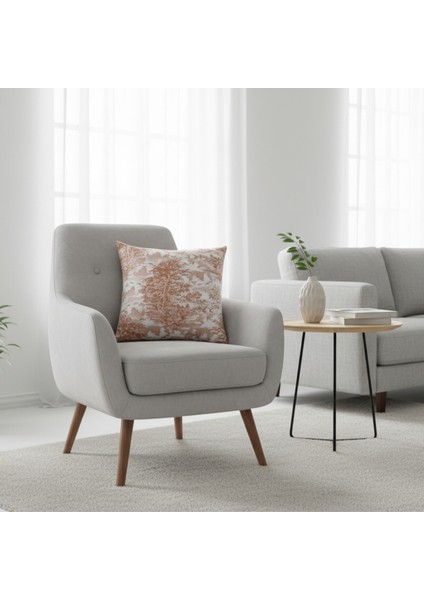 Yüksek Kaliteli Desenli Jakarlı Dokuma Kumaş 45 x 43 cm (İçi Dolu) Açık Kahverengi Ağırlıklı modelleri