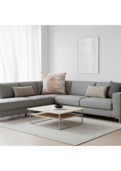 Yüksek Kaliteli Desenli Jakarlı Dokuma Kumaş 45 x 43 cm (İçi Dolu) Açık Kahverengi Ağırlıklı indirimleri