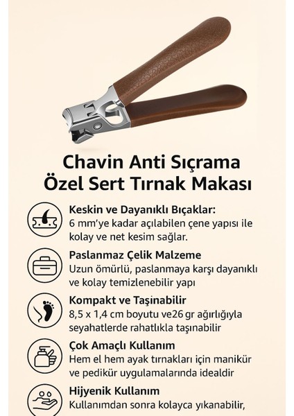 Anti Sıçrama Özel Sert Tırnak Makası ve Törpü Set CIN638-T