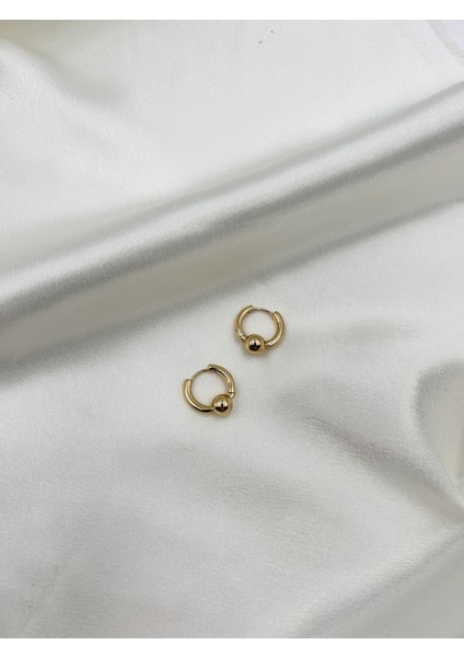 Fıora Yuvarlak Taşlı Gold Paslanmaz Çelik Küpe fiyatları