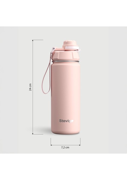 1 Hand Leak-Proof Sızdırmaz Çelik Termos 500 Ml Icy Pınk St-222