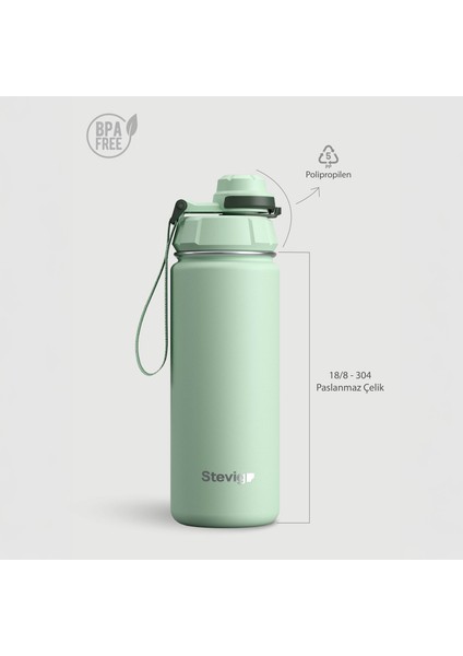 1 Hand Leak-Proof Sızdırmaz Çelik Termos 500 Ml Smoke Green St-221 indirimleri