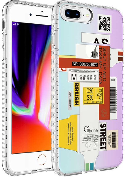 Apple iPhone 7 Plus Kılıf Airbag Kenarlı Renkli Desenli Silikon Senk Elegans Kapak-No2