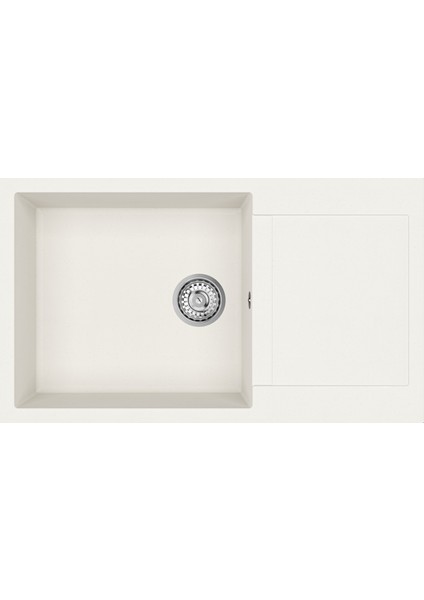 - CLIVO 60 B-TQ WHITE- Ankastre Granit Eviye - Beyaz - 86 cm - 115350006