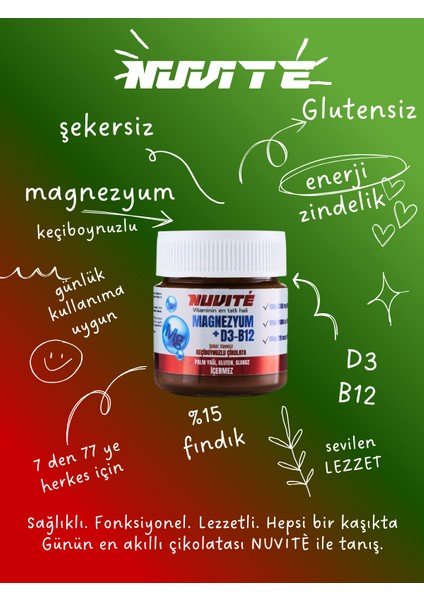 Magnezyum + D3 + B12’LI Keçiboynuzlu Şekersiz Vitaminli Çikolata 200GR fiyatları