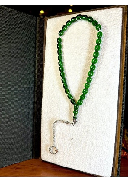 Çubuk Kehribar Tesbih Yeşil Renk Kapsül Kesim T-151 fırsatları