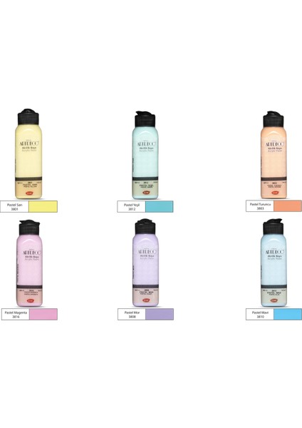 Akrilik Boya Pastel Renkler 140 ml 6'lı
