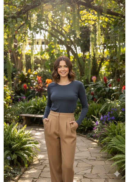 Kadın Düz Renk Uzun Kollu Dar Kesim Bedene Oturan Likralı Turlu Viskon Kumaş Badi indirimleri