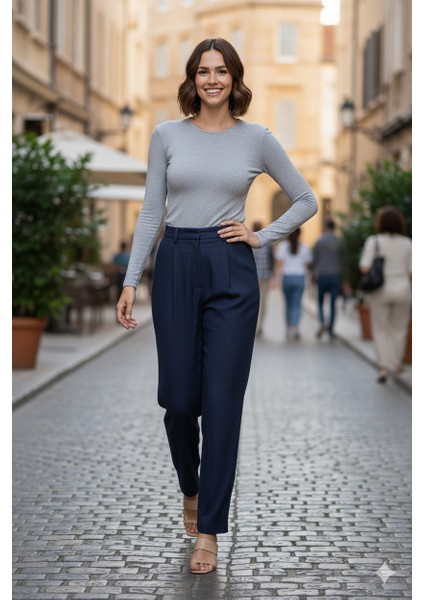 Kadın Düz Renk Uzun Kollu Dar Kesim Bedene Oturan Likralı Turlu Viskon Kumaş Badi fırsatları