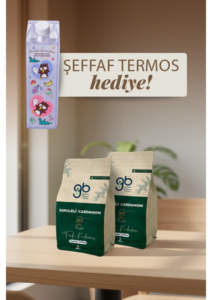 Orta Kavrulmuş Kakuleli Türk Kahvesi 2x185 gr + Hediye