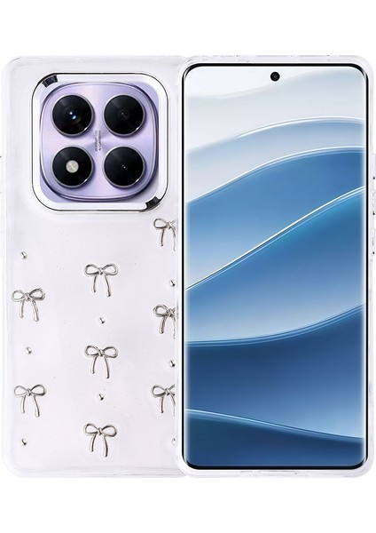 Redmi Note 14 Pro Plus Kılıf Airbag Tasarımlı Simli Şeffaf Senk Kutup Kapak - Fiyonk