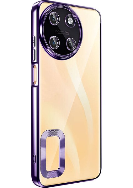 Realme 11 4g Kılıf Kamera Korumalı Logo Gösteren Senk Omega Kapak-Gümüş modelleri