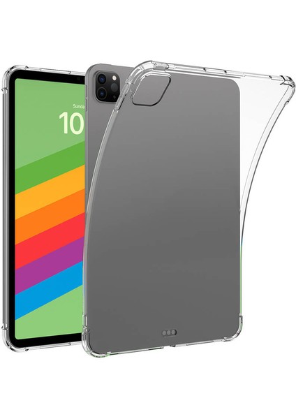 Apple iPad Pro 13 2024 Kılıf Uyumlu Senk Tablet Nitro Anti Shock Silikon Kapak-Şeffaf