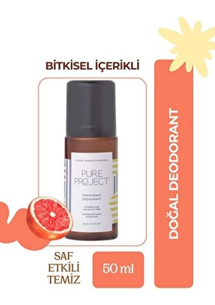 Doğal Roll-on Deodorant Pudrasız Formül 50 ml Tüm Gün Koruma Sağlar indirimleri