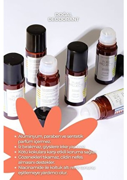 Doğal Roll-on Deodorant Pudrasız Formül 50 ml Tüm Gün Koruma Sağlar