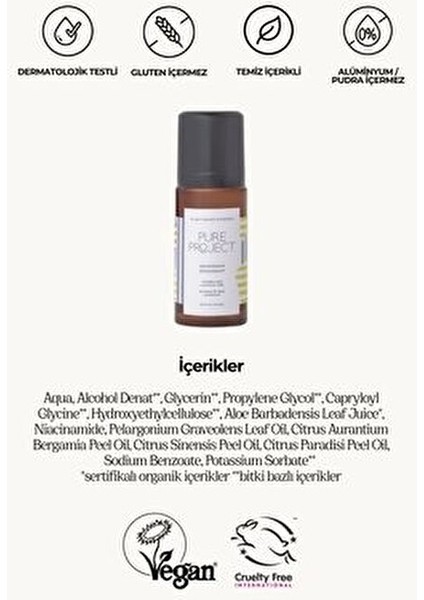 Doğal Roll-on Deodorant Pudrasız Formül 50 ml Tüm Gün Koruma Sağlar