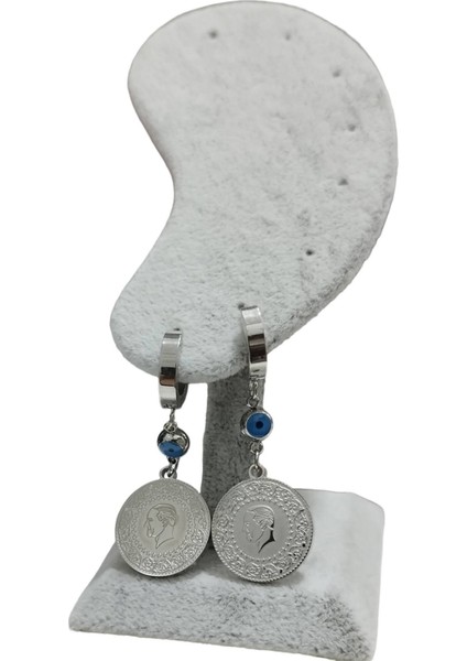 Kadın Ata Model Gümüş Renk Çelik Küpe indirimleri