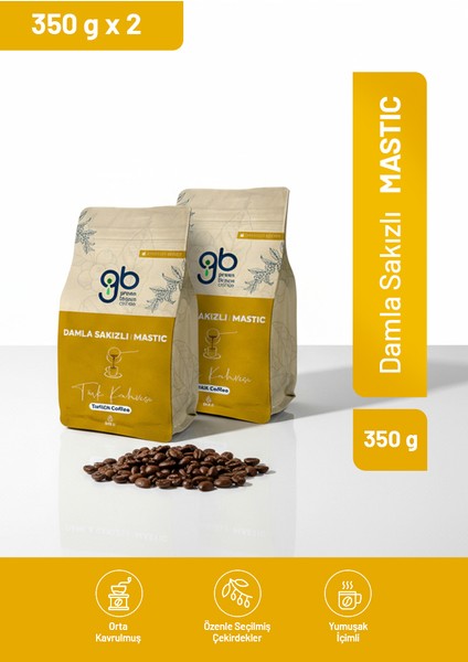 Green Brown Coffee Türk Kahvesi Orta Kavrulmuş Damla Sakızlı - Mastic 2X350 gr + Termos Hediye fiyatları