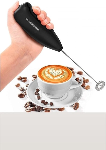 Coffe Whisk Pilli Pratik Metal Çırpıcı Mini Mixer Kahve/Cappucino/Süt Köpürtücü fırsatları