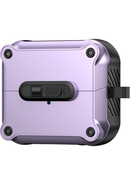 Samsung Galaxy Buds3 Pro / Buds3 Kılıfı Tpu + Ön Kilitli Karabina Klipsli Pc Kulaklık Kılıfı (Yurt Dışından)