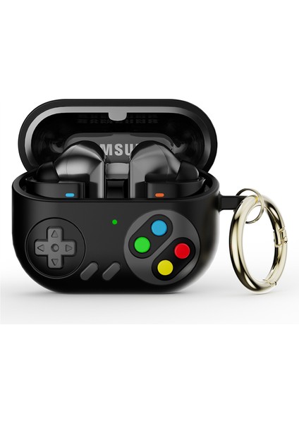 Samsung Galaxy Buds3 Pro Silikon Kılıf Oyun Konsolu Şeklinde Kablosuz Kulaklık Kabuğu ve Kancası (Yurt Dışından)