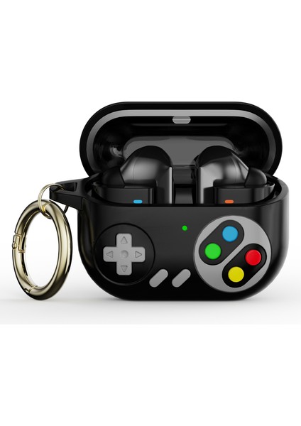 Samsung Galaxy Buds3 Pro Silikon Kılıf Retro Oyun Konsolu Kulaklık Kılıfı ve Karabina (Yurt Dışından)
