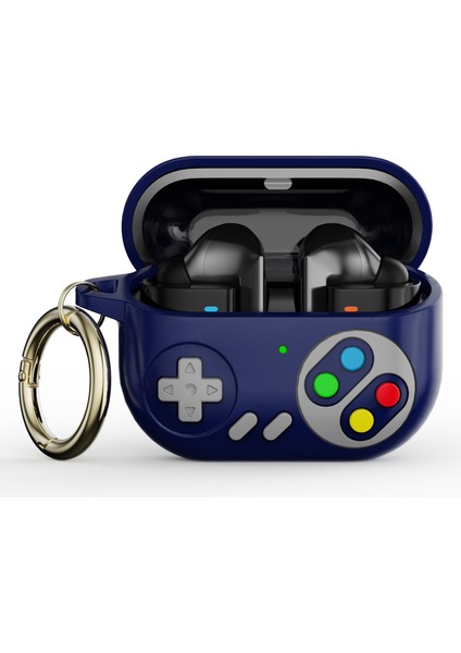 Samsung Galaxy Buds3 Pro Silikon Kılıf Retro Oyun Konsolu Kulaklık Kılıfı ve Karabina (Yurt Dışından)
