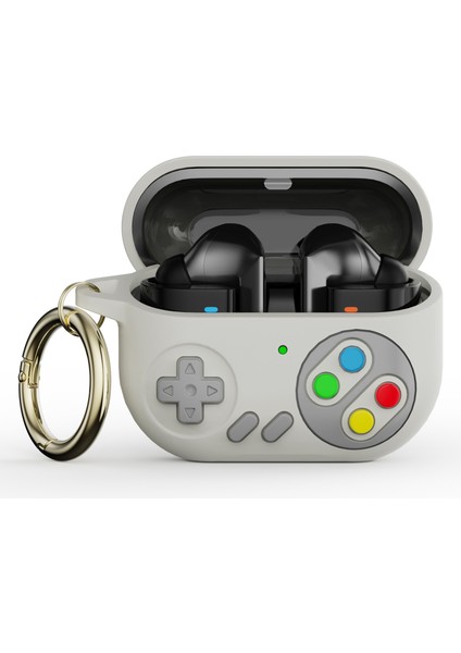Samsung Galaxy Buds3 Pro Silikon Kılıf Retro Oyun Konsolu Kulaklık Kılıfı ve Karabina (Yurt Dışından)
