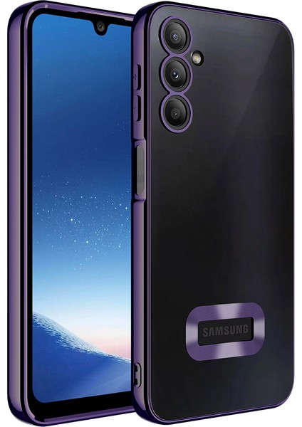 Galaxy A26 Kılıf Kamera Korumalı Logo Gösteren Senk Omega Kapak - Derin Mor
