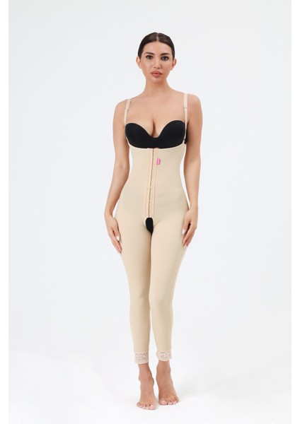 Sırtı Kapalı Göğüsaltı Ayak Bileği Lıposuctıon Kadın Korsesi