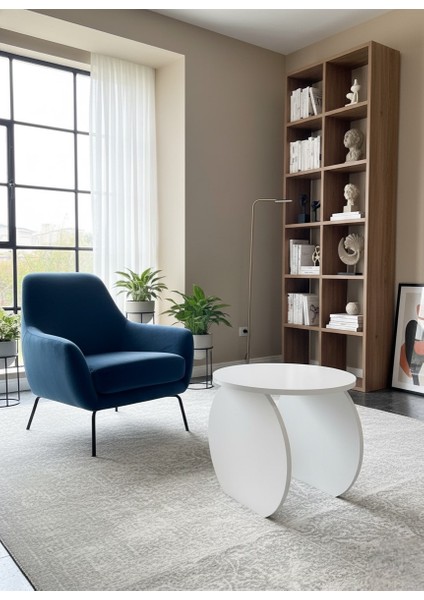 Modern Tasarım Orta Sehpa-Zigon Sehpa– Beyaz 50X44CM