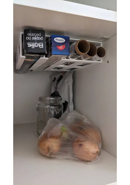 Mutfak Dolabı Altı Streç Fil ve Yağlı Kağıt Tutucu 5 Haneli